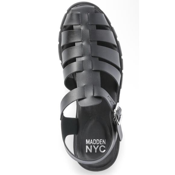 Steve Madden NYC Womens Genesis Fisherman Sandals Size 11 Chunky Heel Black Y2K - Picture 4 of 5